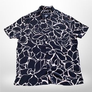 Express Black and white floral pattern shirt